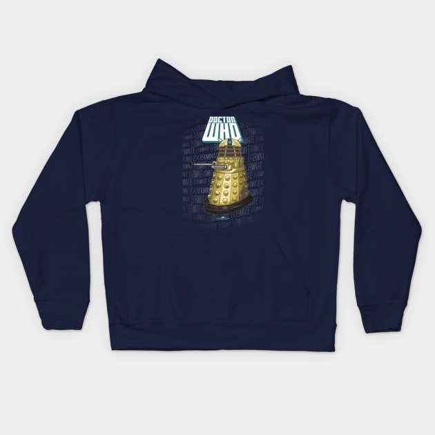 DALEK Dr. Who's Minimalist Fine Art Kids Hoodie by TomRyansStudio